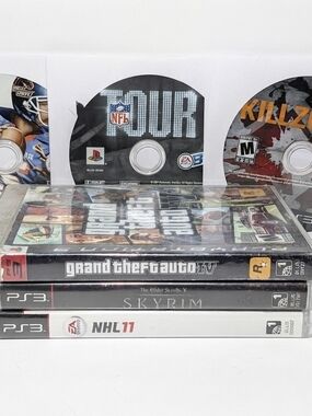 PS3 Lot of 6 Games - GTA IV Skyrim NHL 11 NCAA Football 08 NFL Tour Killzone 3